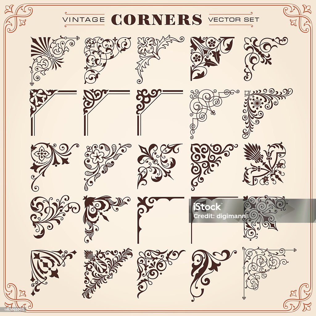 Vintage Style Corners And Borders Vector Vintage Style Design Elements Corners And Borders Vector Corner stock vector