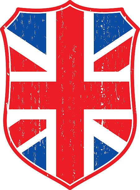 レトロなグランジシールド united kingdom - graffiti england flag dirty点のイラスト素材／クリップアート素材／マンガ素材／アイコン素材