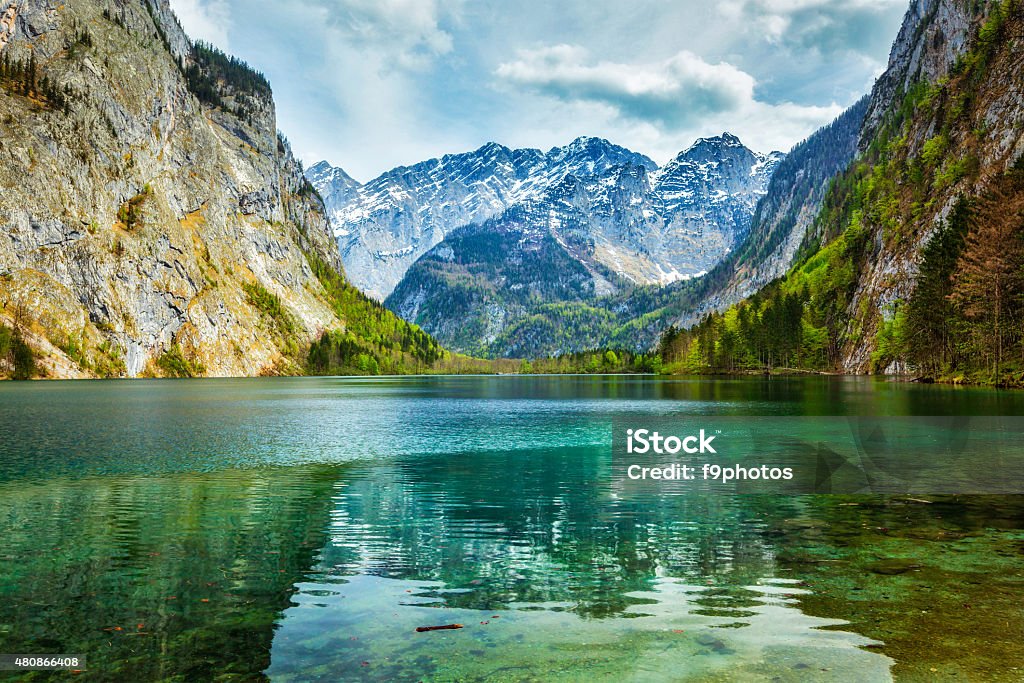 Obersee - mountain lake, Germany Obersee - mountain lake in Alps. Bavaria, Germany 2015 Stock Photo