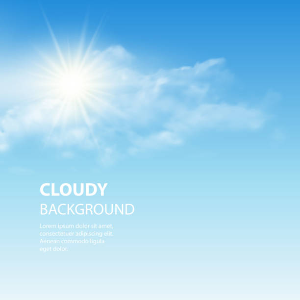 illustrations, cliparts, dessins animés et icônes de fond de ciel bleu et petits nuages. illustration vectorielle - cumulus cloud condensation sky blue