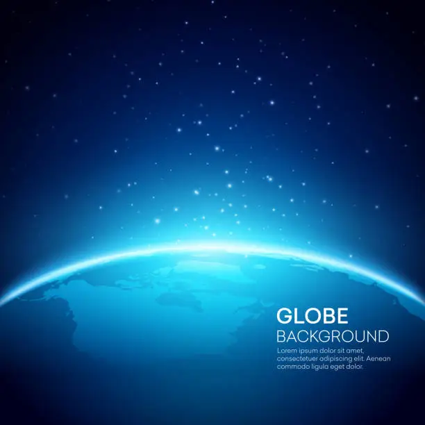 Vector illustration of Blue globe earth background. Vector illustration