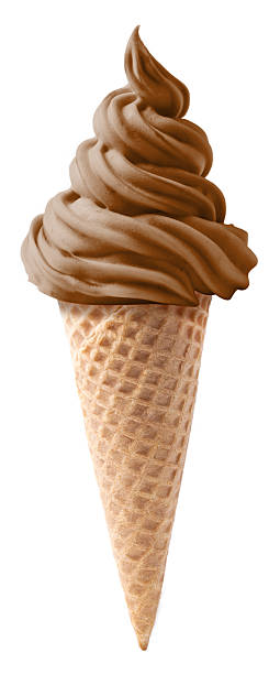 istock chocolate soft serve ice cream isolated on white background 480867730
