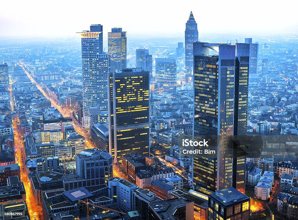 Financial District in Frankfurt financial district in Frankfurt, horizontally stitched composition, CLICK ON LIGHTBOXES BELOW TO VIEW MORE RELATED IMAGES: Architecture Stock Photo