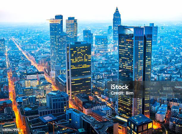 Financial District In Frankfurt Stock Photo - Download Image Now - Architecture, Germany, Hesse - Germany