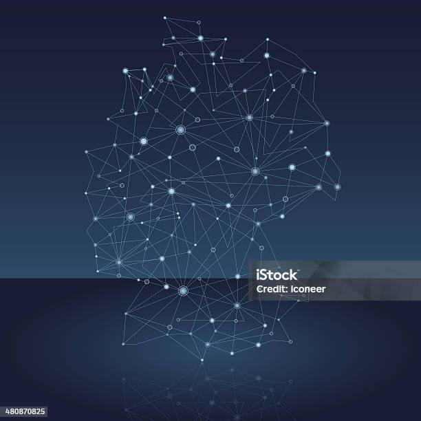 Deutschland Netzwerk Karte Dunkel Stock Vektor Art und mehr Bilder von Deutschland - Deutschland, Karte - Navigationsinstrument, Rechnernetz