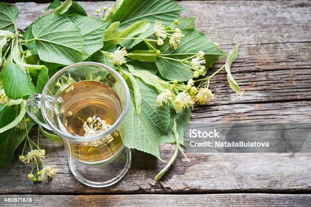 Herbal Tee With Linden Stock Photo - Download Image Now - 2015, Branch - Plant Part, Close-up