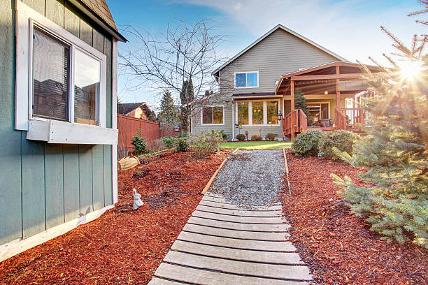 istock Gorgeous back yard with large covered porch. 480873776