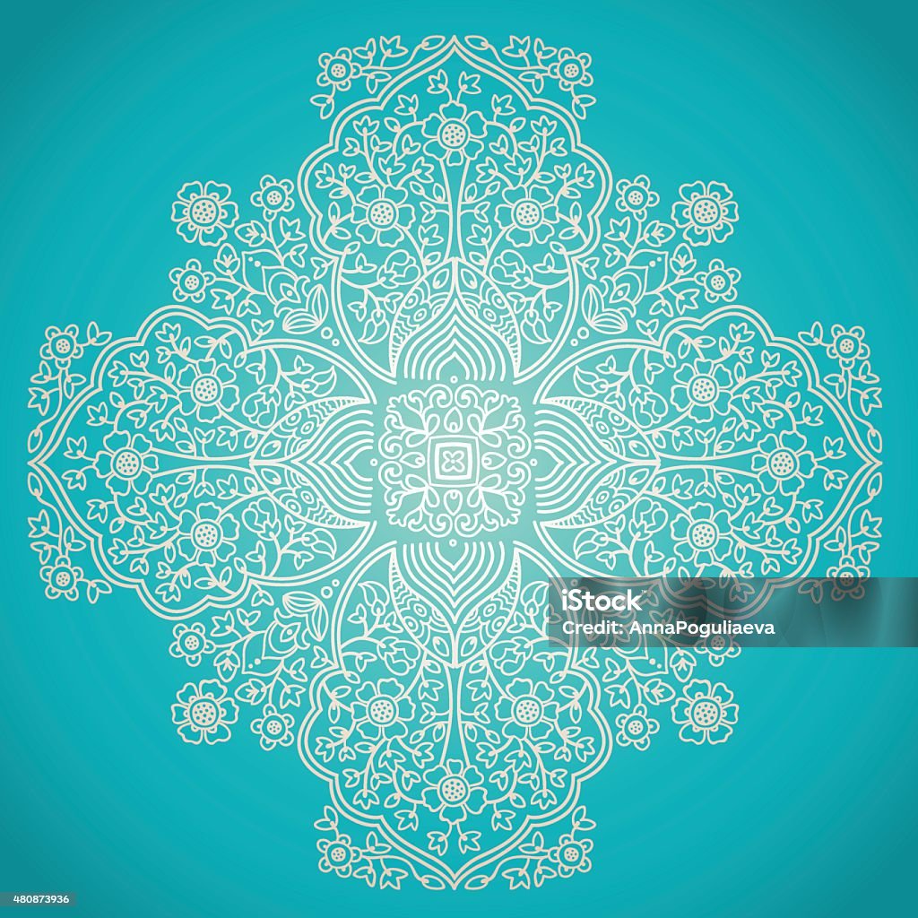 Traditinal Pattern Round Ornamental Round Pattern In Eastern Style Stock Illustration - Download ...