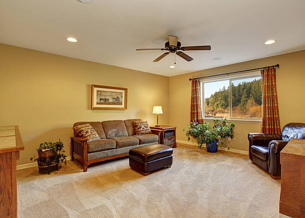 istock Nice family room with carpet and space. 480873938
