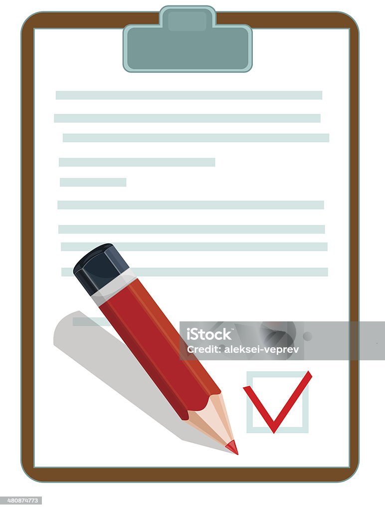 Document for signature Vector illustration of a document with pencil. Adult stock vector