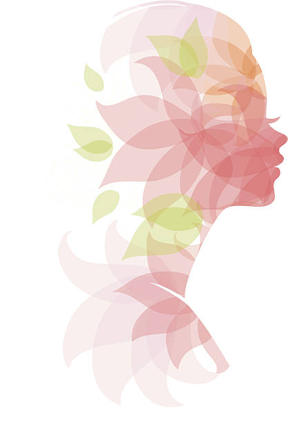 illustrazioni stock, clip art, cartoni animati e icone di tendenza di bellissima donna - isolated flower beautiful nature