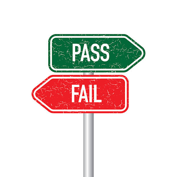 ilustrações de stock, clip art, desenhos animados e ícones de passe e não poste - success failure dreams road sign