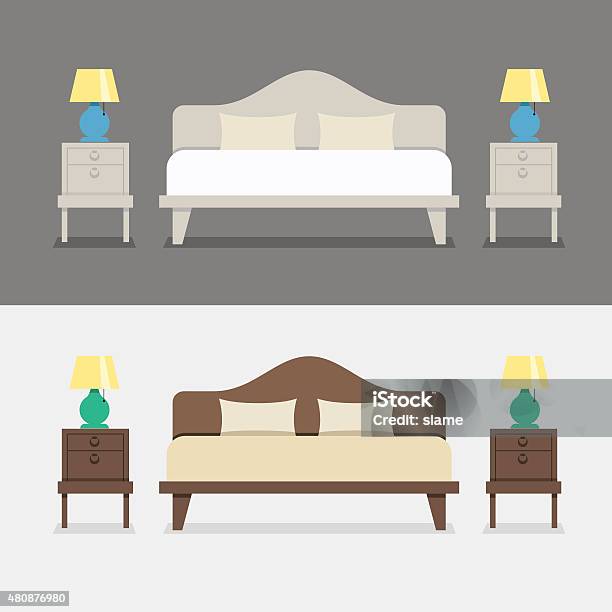 Bedroom Interior Design Stock Illustration - Download Image Now - 2015, Apartment, Architecture