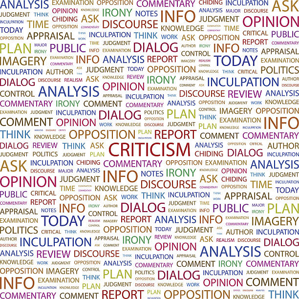 CRITICISM. CRITICISM. Concept illustration. Graphic tag collection. Wordcloud collage. elucidation stock illustrations