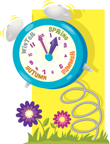 Time Clock Spring Point Clock Spring Stock Illustration - Download Image Now - Daylight Saving ...