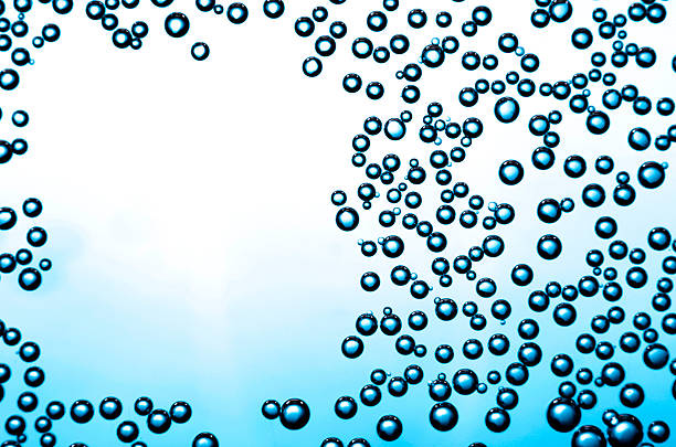 Bubbles on a glass stock photo