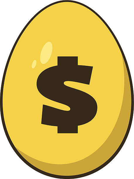 골든 비상금 - retirement eggs animal egg gold stock illustrations