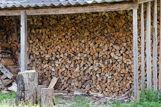 istock dry chopped firewood logs in a pile 480886218