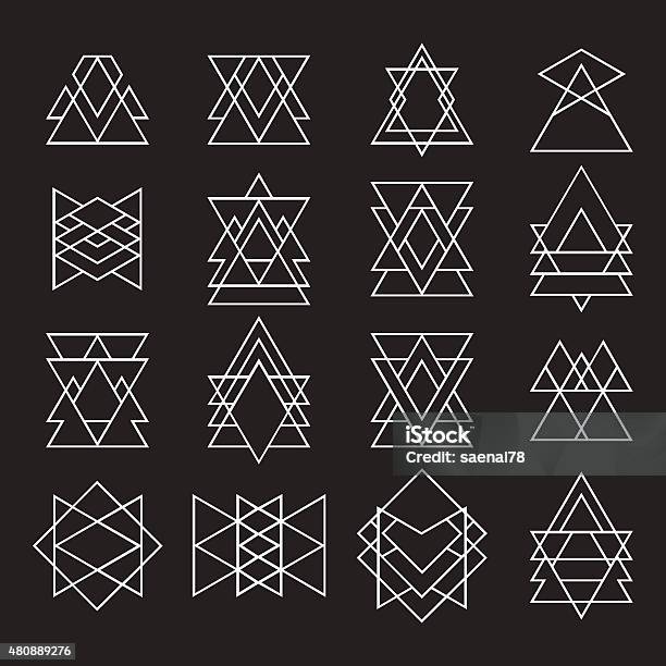 Set Of Geometric Shapes For Your Design Trendy Hipster Logotype Stock Illustration - Download Image Now
