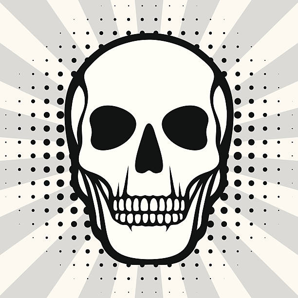 ilustrações de stock, clip art, desenhos animados e ícones de ilustração do crânio de arte pop fundo. - pop art skull backgrounds pattern