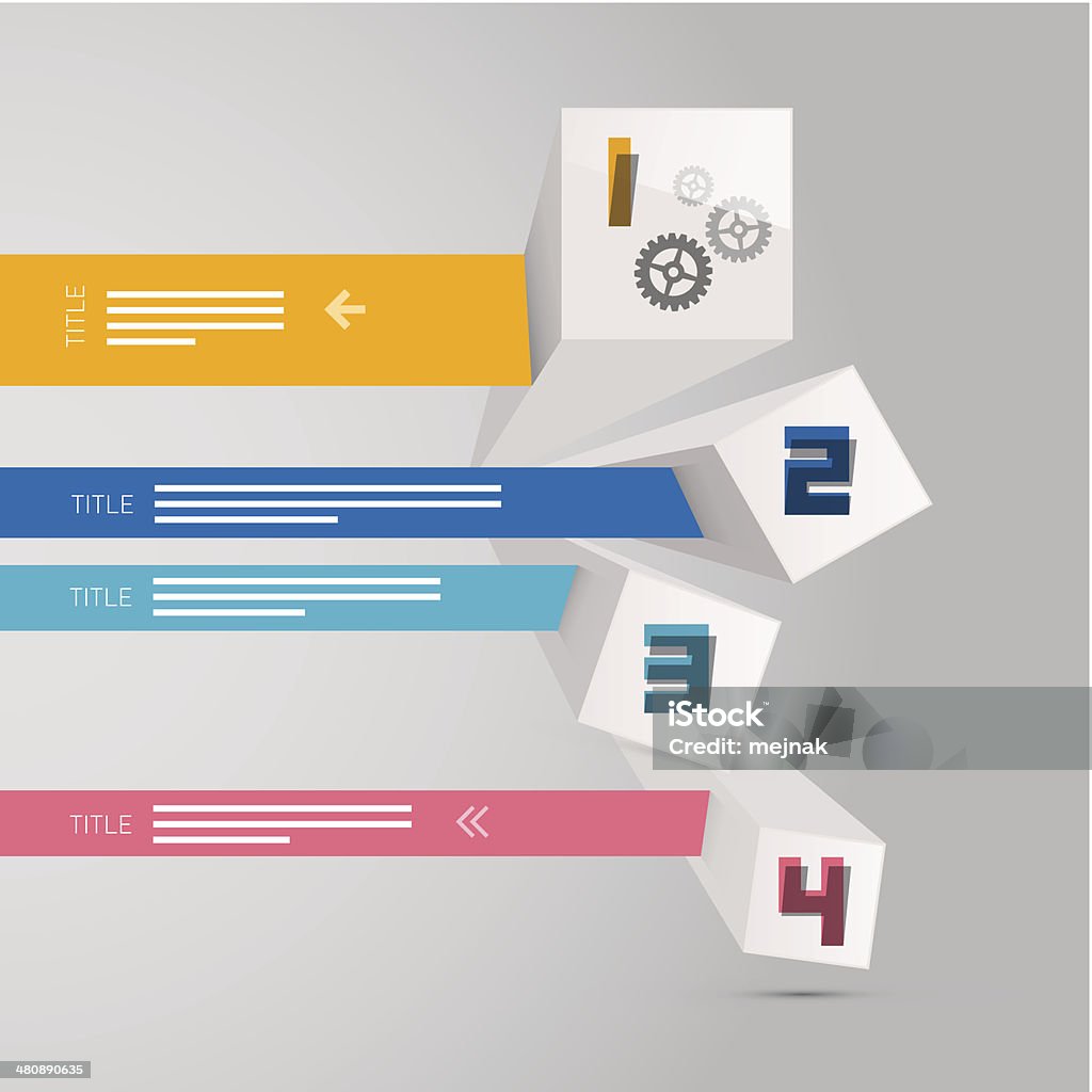 Vector pasos para Tutorial, infografía plantilla - arte vectorial de Abstracto libre de derechos