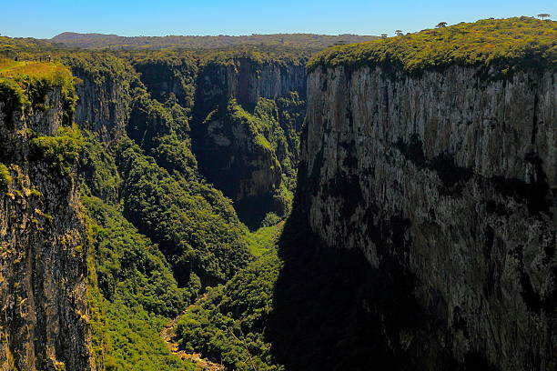 Canyon Itaimbezinho in Rio Grande do Sul, Southern Brazil Please, you can see in the link below Landscapes of southern Brazil, border with Uruguay and Argentina: beautiful pampa gaucho, fields, sunsets, sunrises, canyons, estancias (ranch, farms) and much more!! canyon itaimbezinho rio grande do sul santa catarina southern brazil stock pictures, royalty-free photos & images