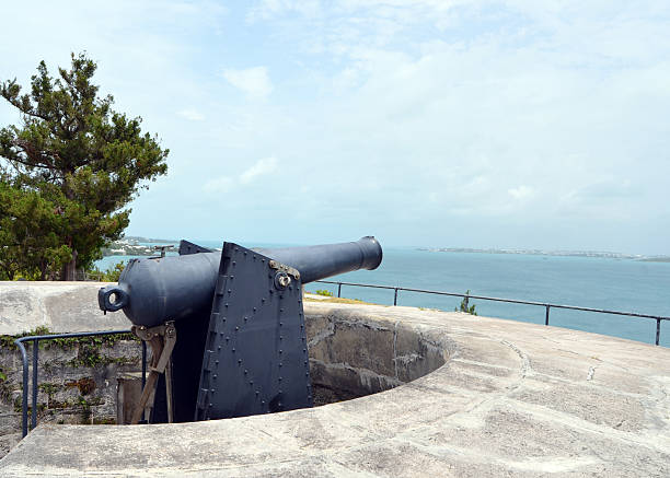 A World War II gun emplacement on the island of Moorea, in the South Pacific.