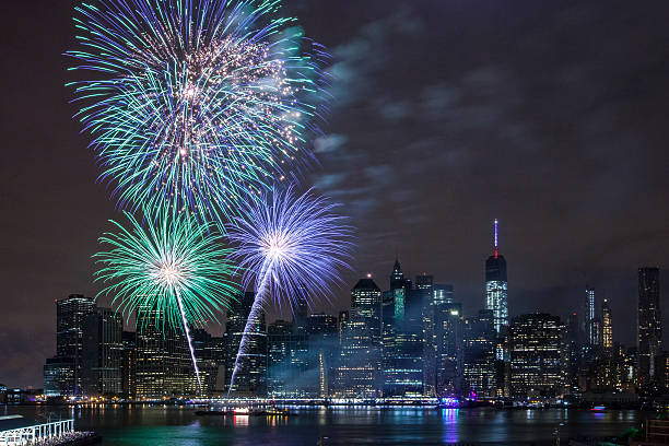 istock Independence Day With Fireworks in New York City 480893756