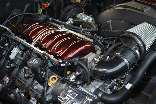 Performance Car Engine stock photo