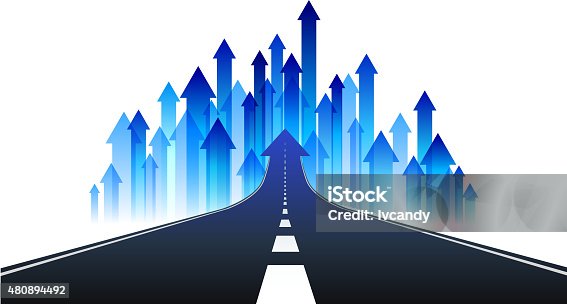 istock Road to growth arrows 480894492