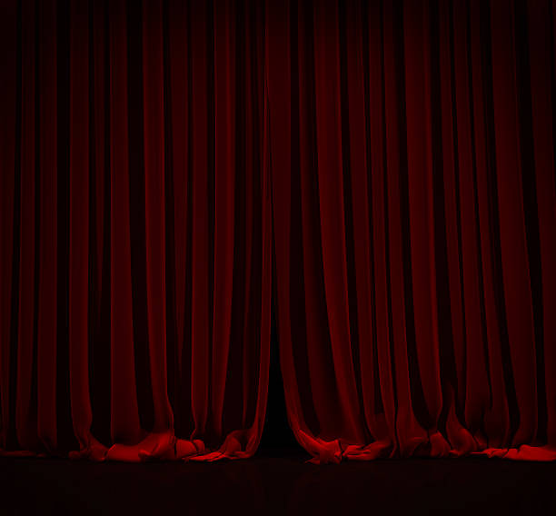 istock Red curtain in theater. 480898002