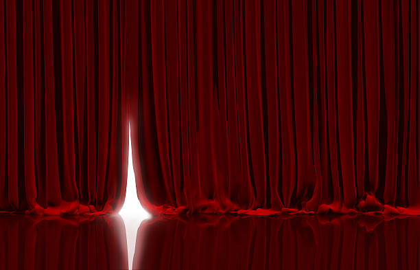 Red curtain in theater. Opening red curtain on theater or cinema stage. opera photos stock pictures, royalty-free photos & images