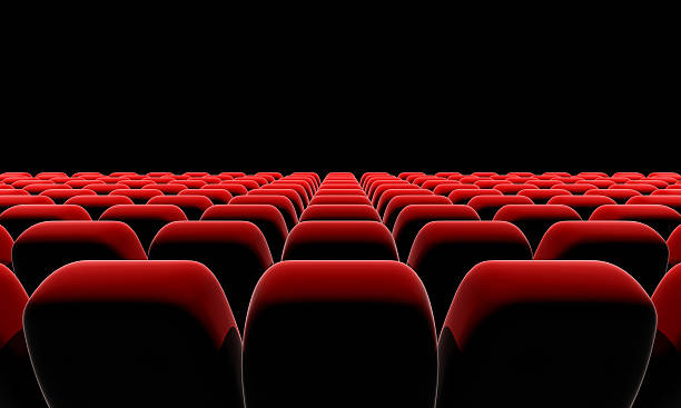 Cinema or theater seats. Cinema or theater seats in front of black screen with clipping path. opera stock pictures, royalty-free photos & images