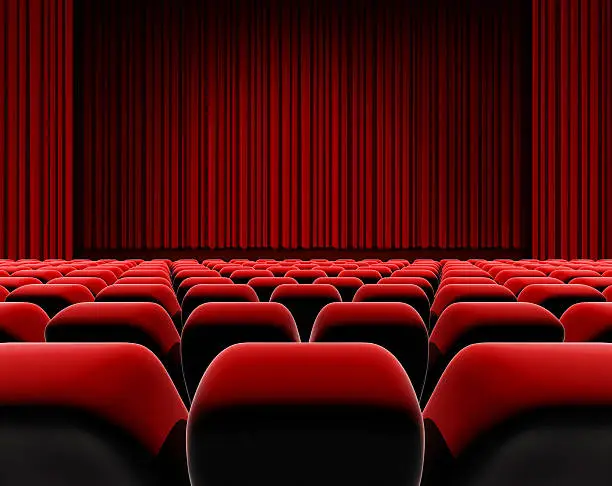 Photo of Cinema or theater screen seats.
