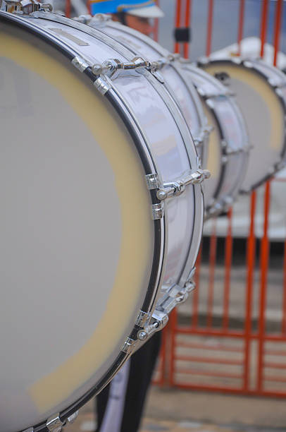 istock Marching band closeup on bass drum 480902572