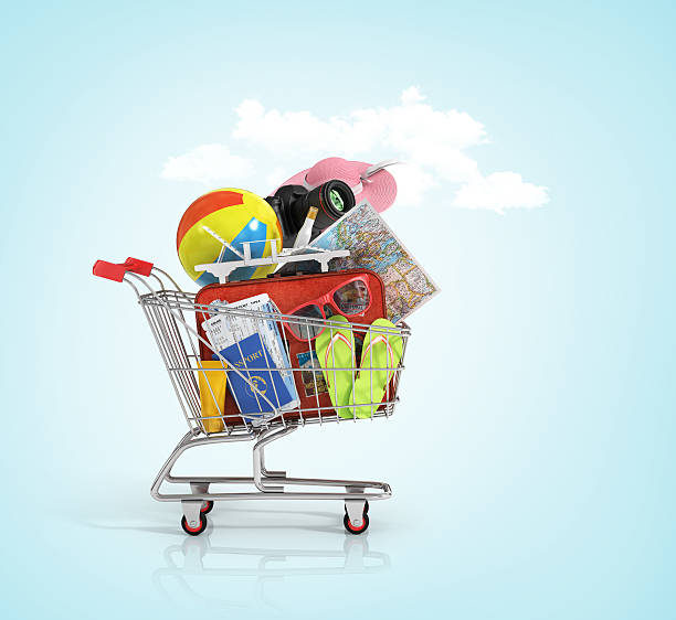 istock Shopping cart with beach accessories. 480902932