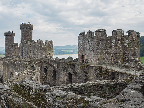 Vista do Castelo de Conwy, País de Gales - foto de acervo