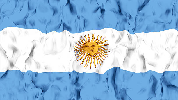 Waving Argentina Flag in Slow Motion.