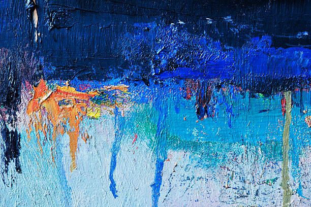 istock Abstract painted blue and orange art backgrounds. 480908201
