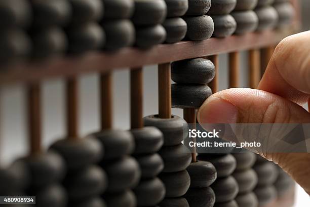 Man Hands Are Operating Abacus Stock Photo - Download Image Now - Abacus, Abstract, Education