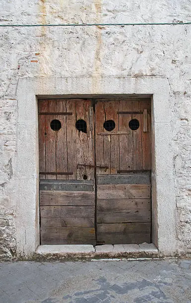 Wooden door. Bovino. Puglia. Italy.