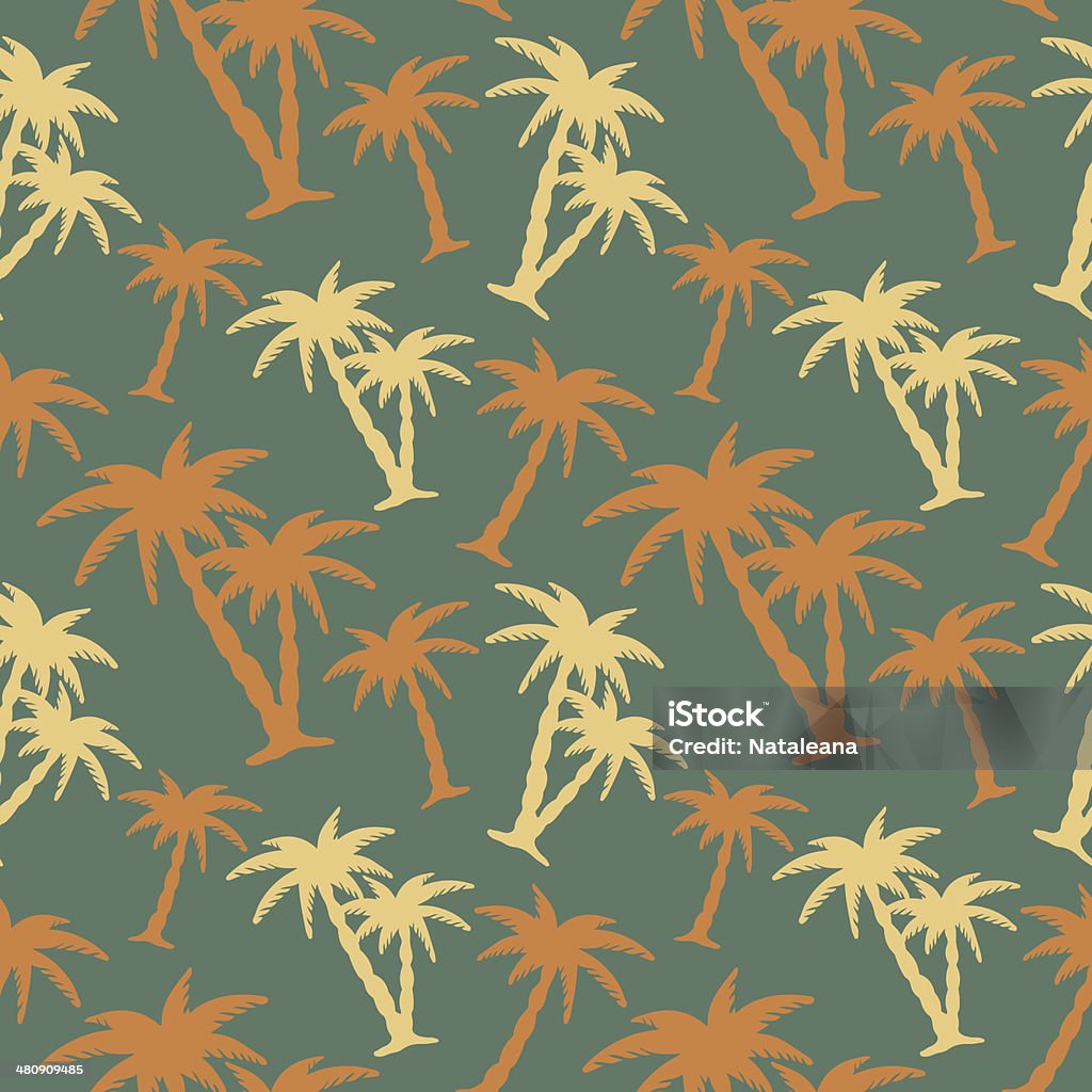 Coconut Tree Vector Pattern Seamless Pattern With Coconut Palm Trees Stock Illustration - Download ...