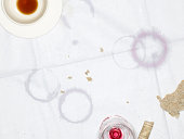 Table Cloth with Empty Cup and Glass