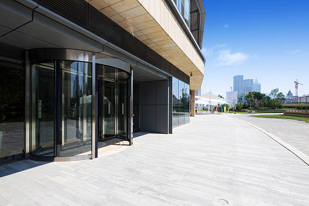 istock modern building exterior with brick road floor 480911502