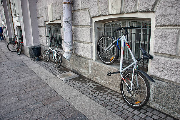 istock bicycles on the parking near the house 480911552