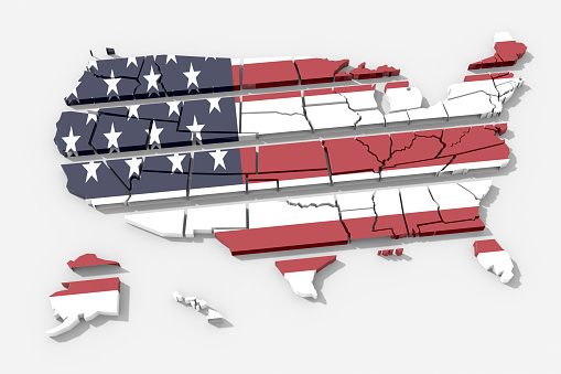 Textured 3D USA Map