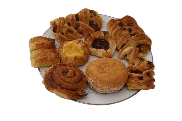 istock plate of Danish pastry and doughnut 480916178