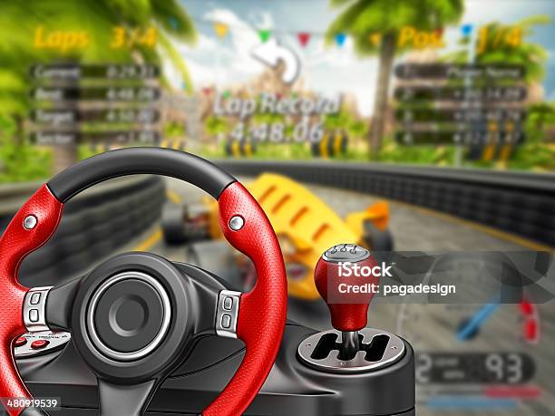 Video Game Stockfoto und mehr Bilder von Rennen - Sport - Rennen - Sport, Computerspiel-Konsole, Rad