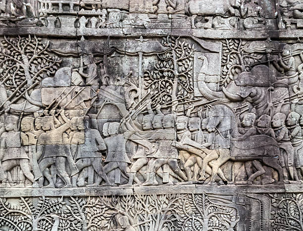 istock Bas-relief on the wall, Angkor, Cambodia 480919710