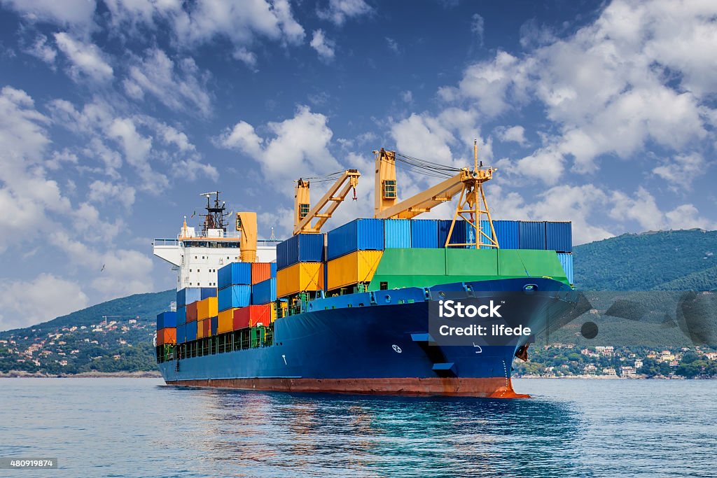 merchant container ship Container Ship Stock Photo